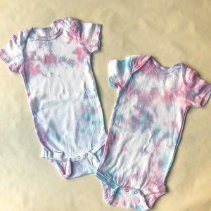 Set of 2 Tie Dye 6-9mo Baby Onesies